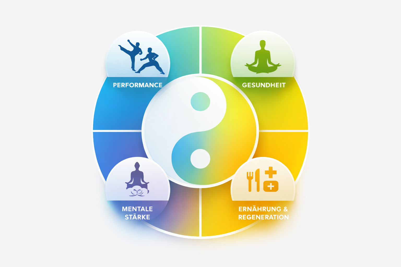 4 Kernbereiche des Zentrums: Performance, Gesundheit, Mentale Stärke, Ernährung & Regeneration