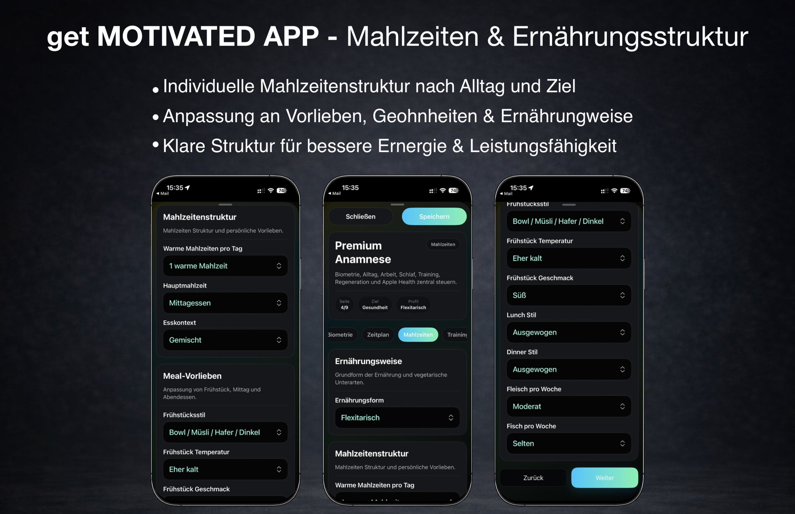 GET App – Mahlzeitenstruktur