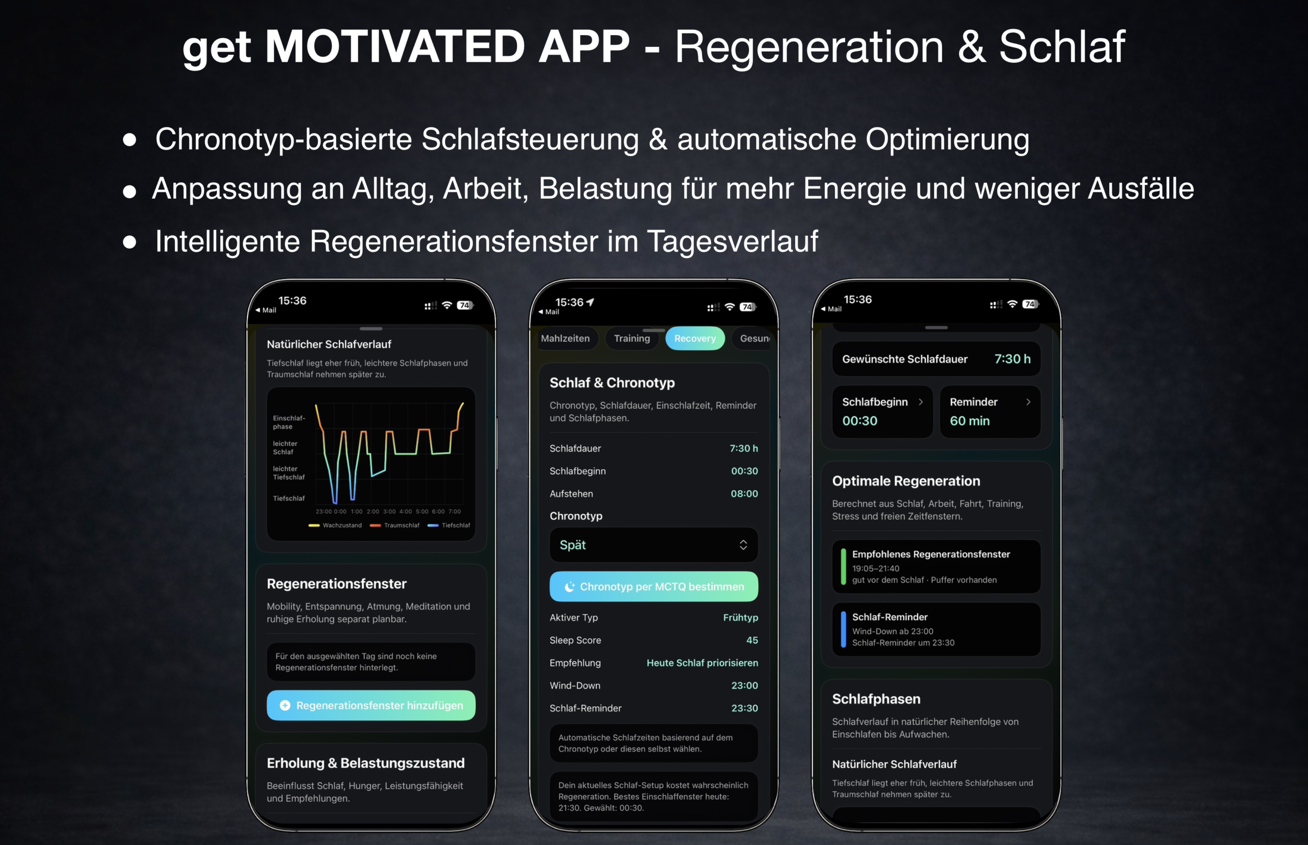 GET App – Regeneration und Schlaf
