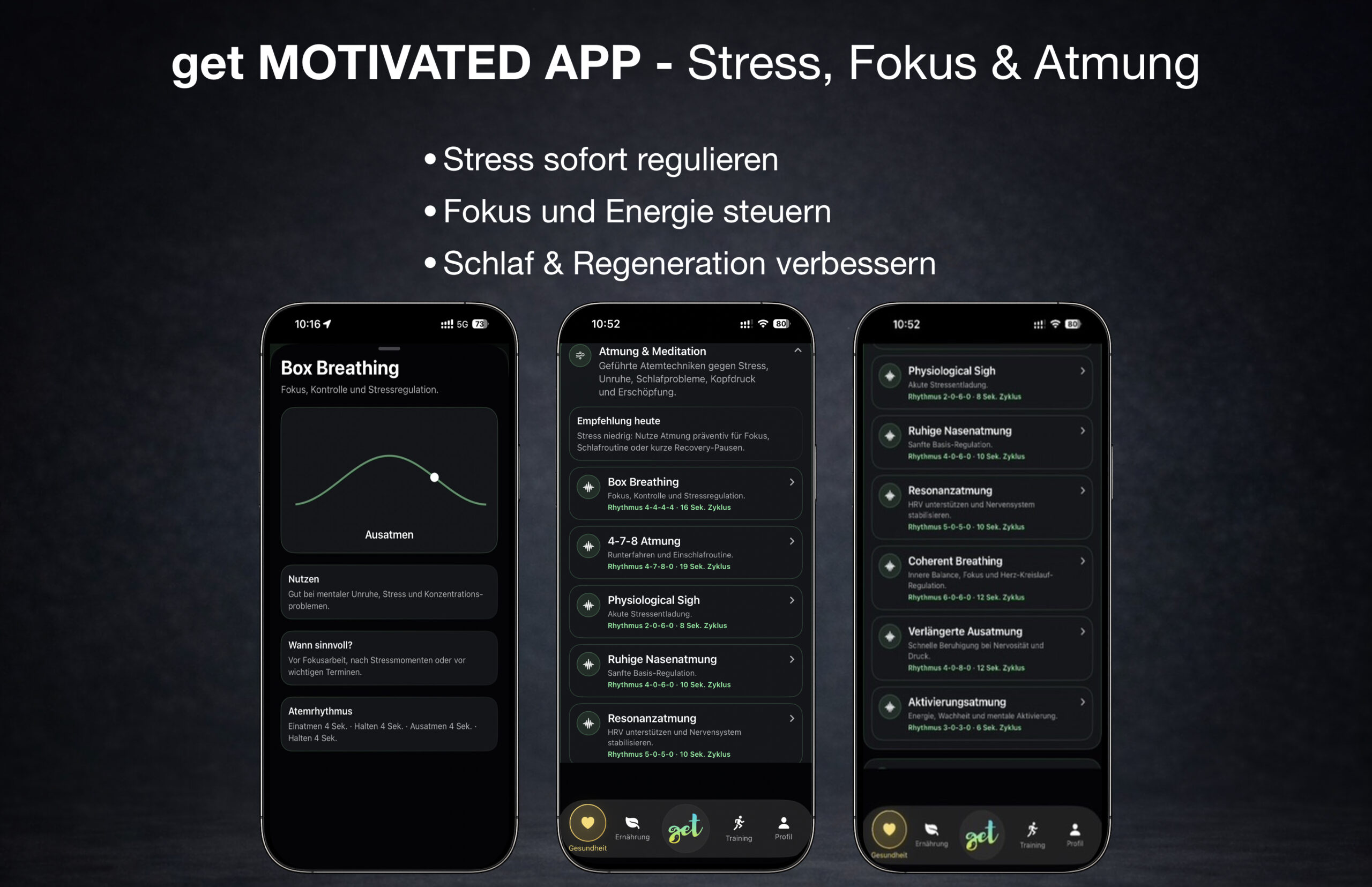 GET App – Stress Fokus Atmung