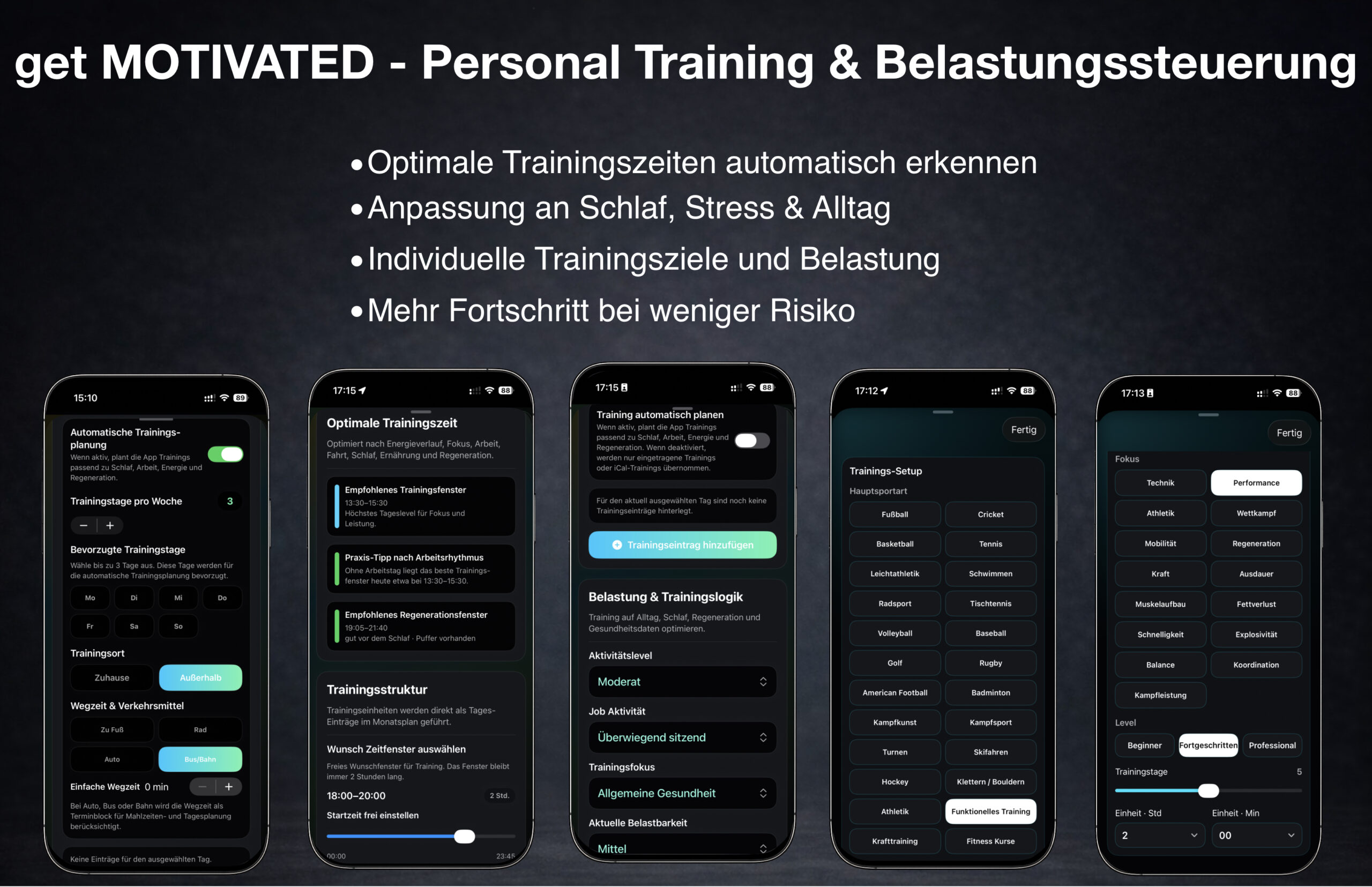 Automatische Trainingsplanung und Belastungssteuerung
