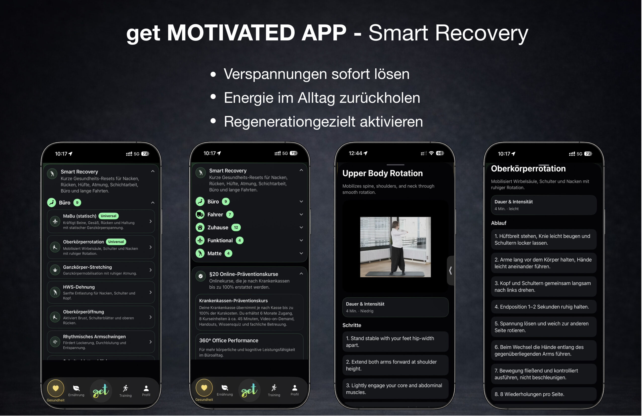 Smart Recovery mit Übungen für Büro und Arbeitsalltag