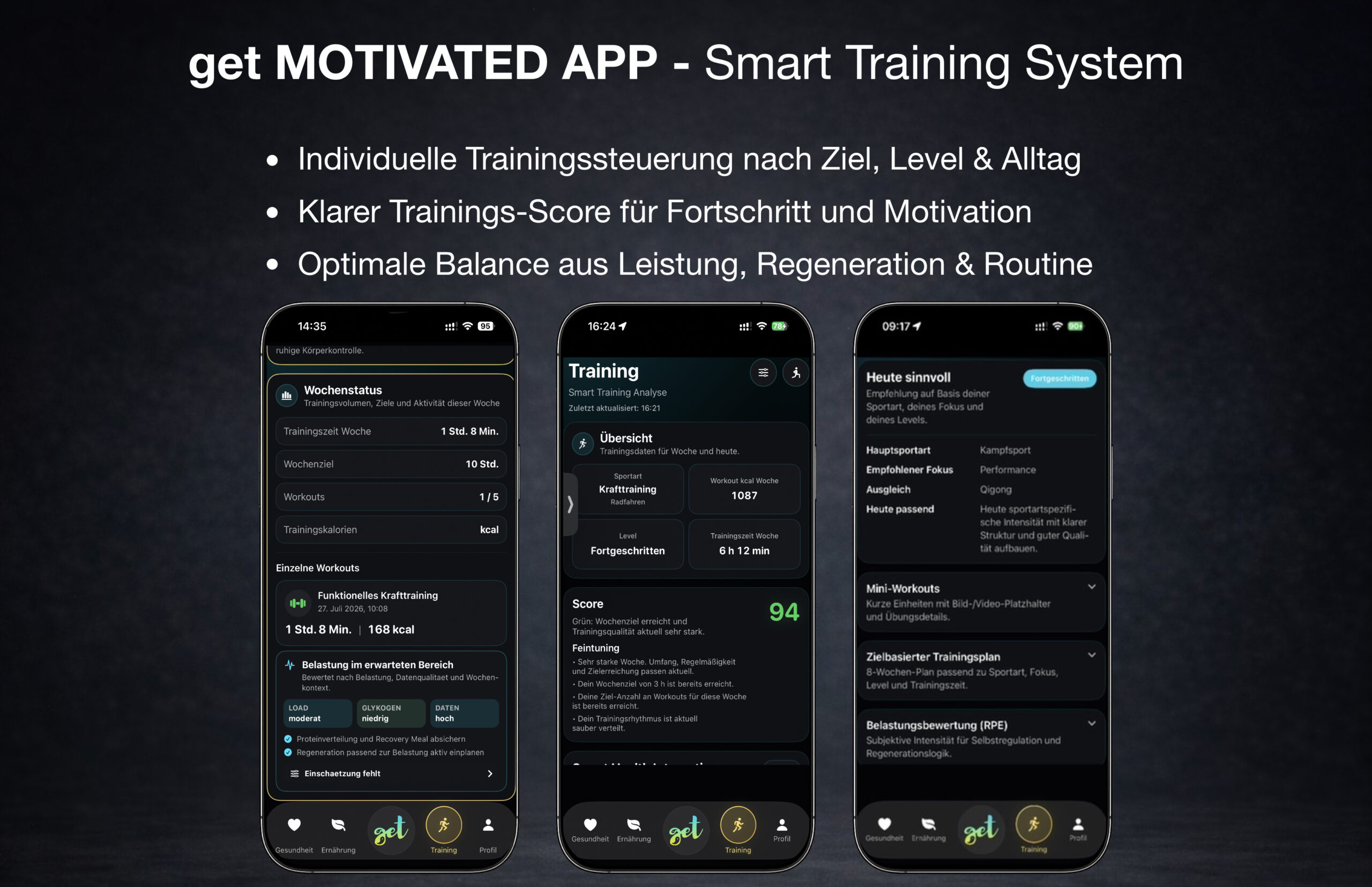 Smart Training System mit Trainings-Score und Belastungssteuerung